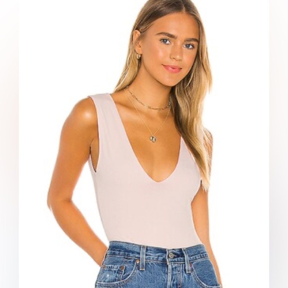 Free People Keep It Sleek Bodysuit Pink
